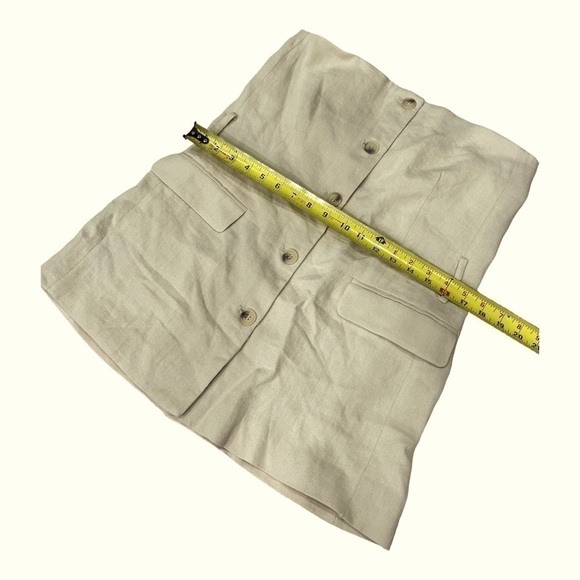 Zara Bloggers Favorite Beige Belted Linen Blend  Top size M - Picture 13 of 16